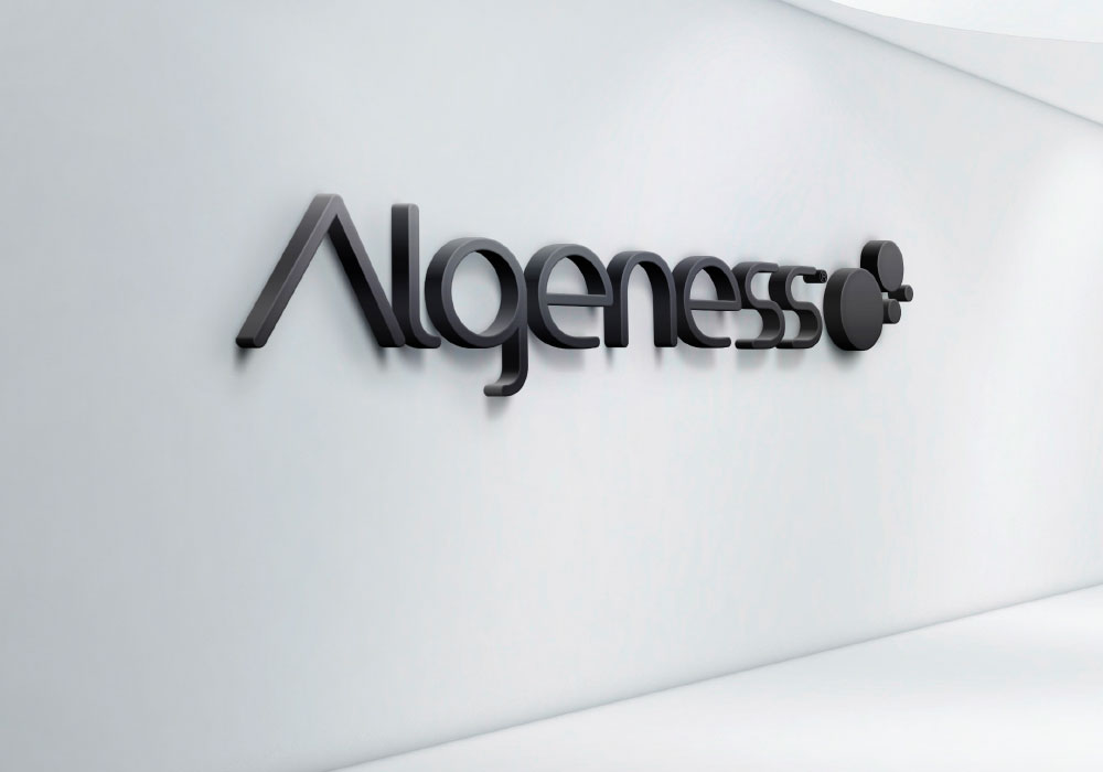 Algeness logo on a wall